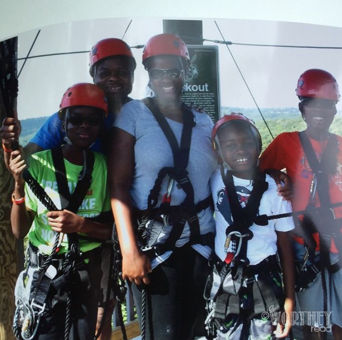 The Worthey Family at Branson Zipline