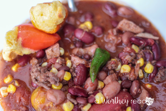 Homemade Chili Recipe and Cornbread Poppers