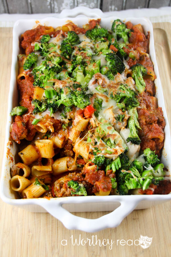 Baked Rigatoni with Broccoli & Mozzarella