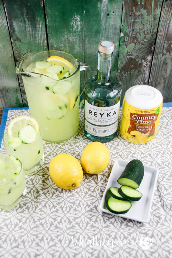 Easy summer time cocktail with cucumbers. This is a refreshing lemonade made for adults. Try our Lemon & Cucumber Lemonade Cocktail for your next backyard party of BBQ.