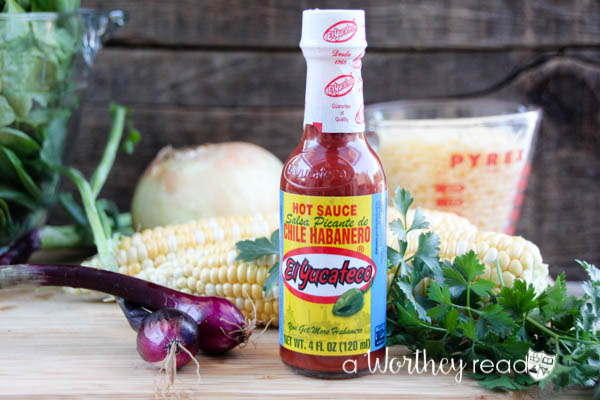 Hot Spinach & Sweet Corn Dip with Bacon Mini Salad & The Bloody Mary White Roasted Carrot & Pepper Cocktail. This combination packs a powerful punch of hot sauces, but not too hot. Dripping with cheesy goodness and corn, this easy appetizer is perfect for a summer picnic or a game day appetizer!