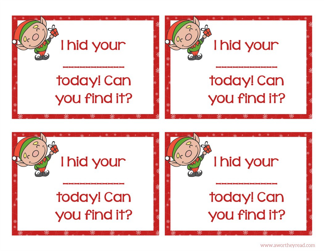 Elf on the Shelf Printable Cards Activity
