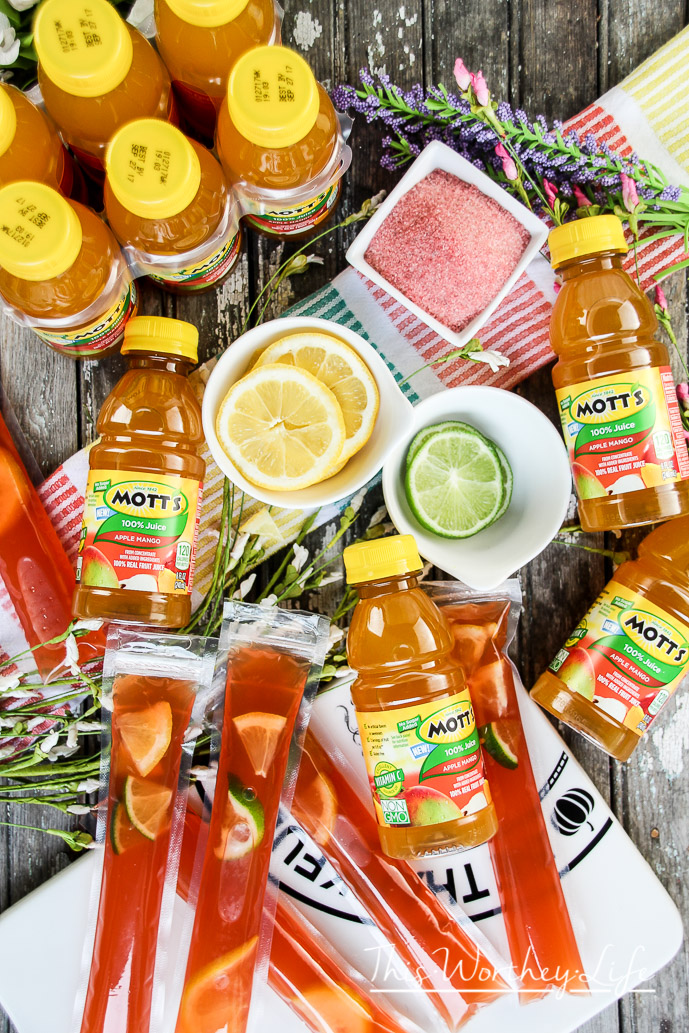 Cool down this summer with a fun frozen treat. The kids will love these Ice pops. Easy to make, and fun to drink. Grab this frozen treat recipe on the blog- Mott's Apple Mango & Cherry Lemonade Ice Pops