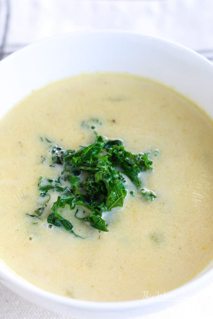 Here's something that'll keep you warm and taste super good while doing it. Our Potato + Kale Soup is the perfect comfort food to keep the chill off. We're making this easy potato soup in the Instant Pot, which will allow you to save time without sacrificing flavor!&nbsp;