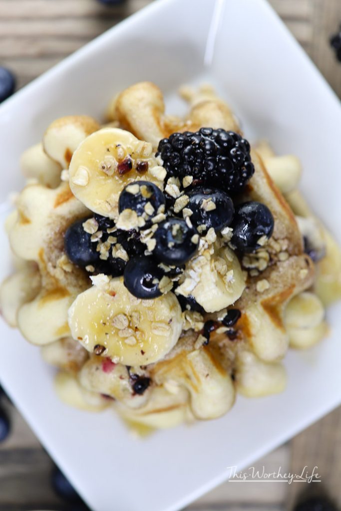 Blueberry Chia + Oatmeal Waffles