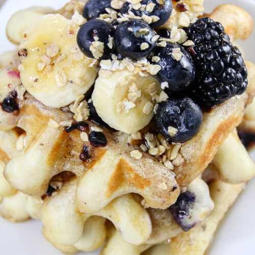 Saturday morning is a great time to whip up a batch of homemade waffles. I'm sharing how I sneak in some healthy ingredients into the boys' waffles with our Blueberry Chia + Oatmeal Waffles recipe.