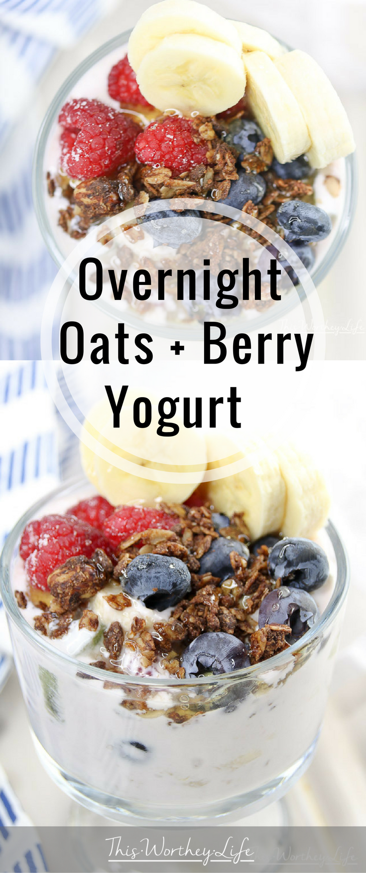 Overnight Oats + Berry Yogurt recipe