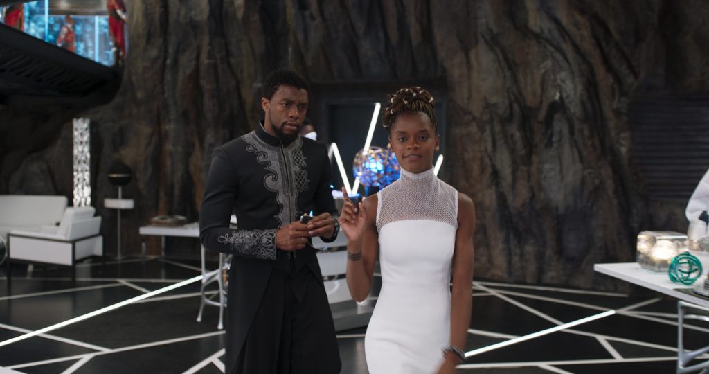 Black Panther Cast Letitia Wright and Chadwick Boseman