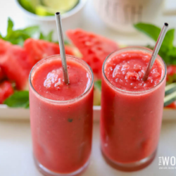watermelon mojito two glasses