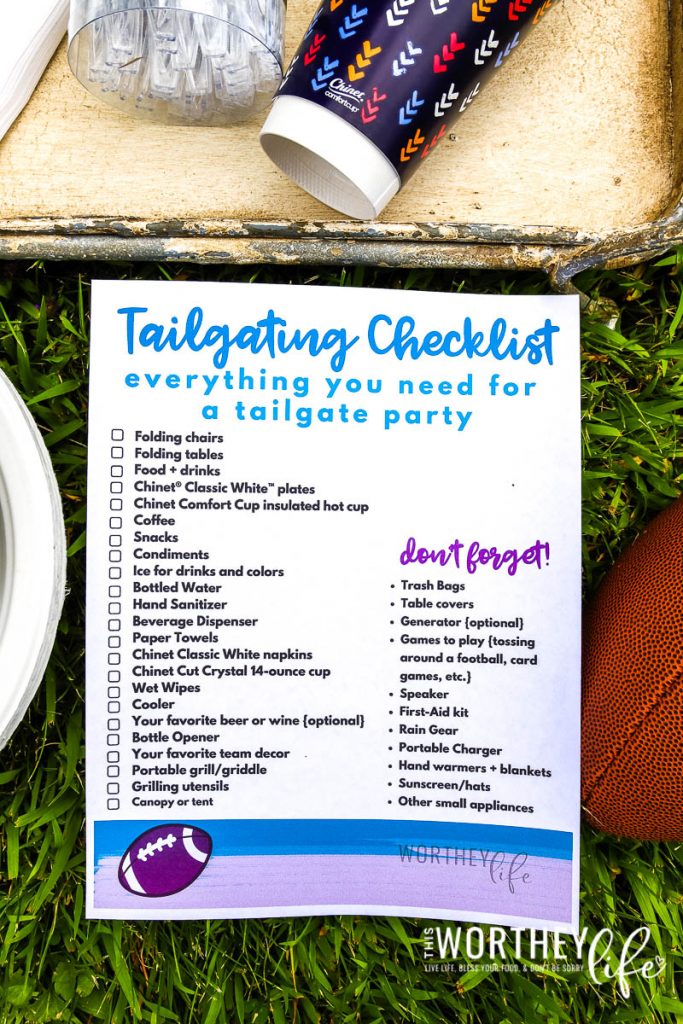 Tailgate Checklist Free Printable