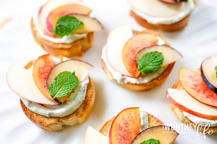 Herb Cream Crostini with Fall Fruit & Honey