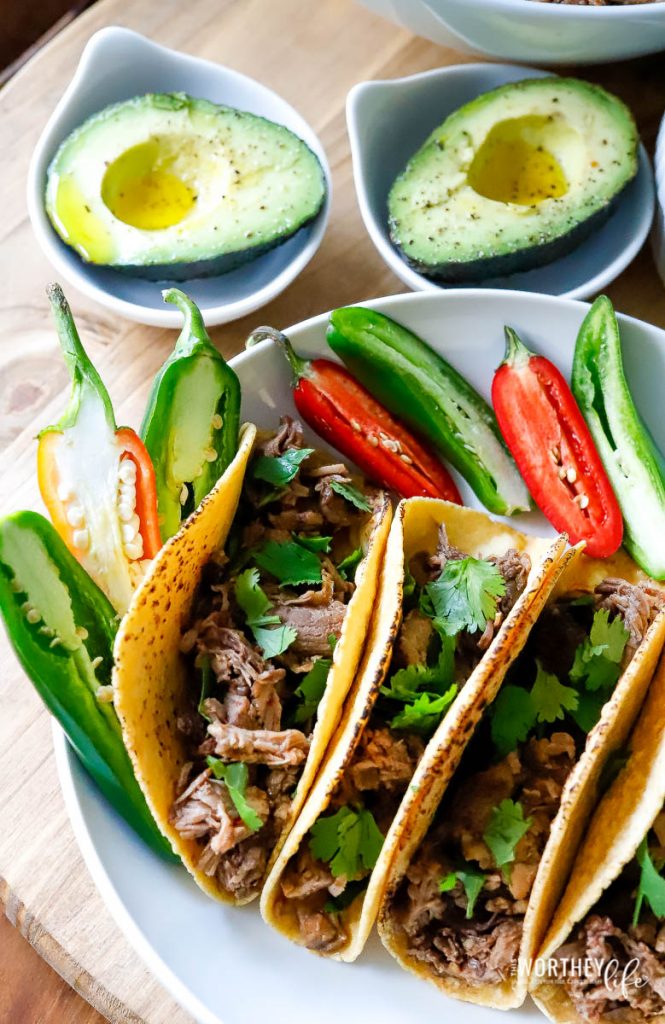 beef barbacoa tacos made in the instant pot