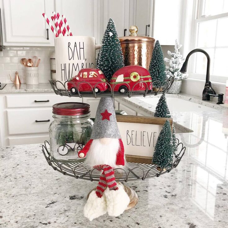 Image for K e l l e y on Instagram: “This snow is sticking around forever! It’s still pretty so I won’t complain...will we ever go back to school?! ❄️⛄️❄️ #tieredtraydecor…”