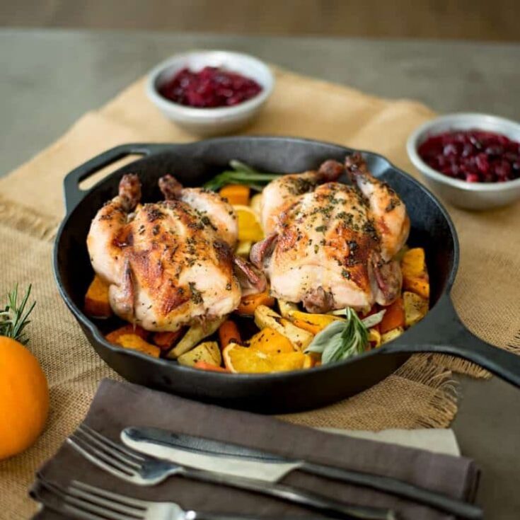 Image for Herb Roasted Cornish Hens with Root Vegetables