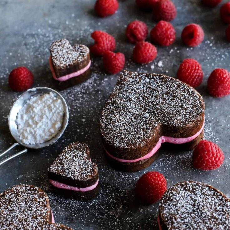 Image for Heart Shaped Brownies with Fresh Raspberry Buttercream