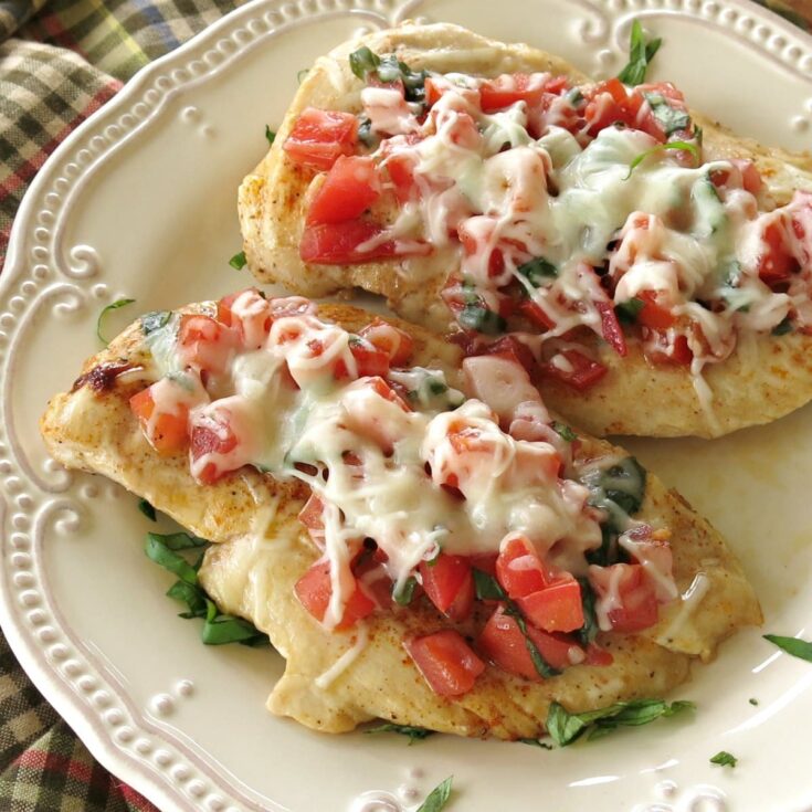 Image for Chicken Bruschetta Melts {Skillet; Low-Carb}
