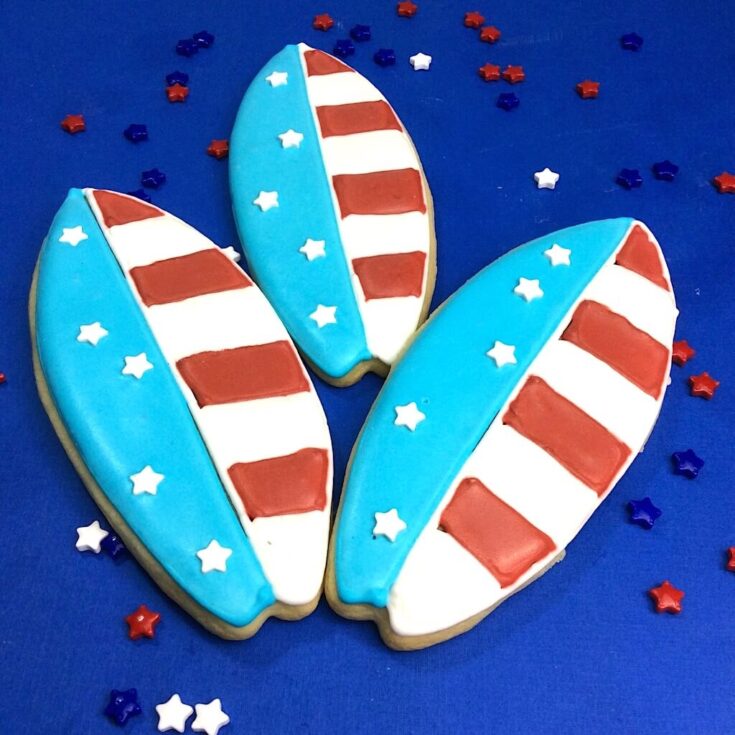 Image for Patriotic Surfboard Cookies
