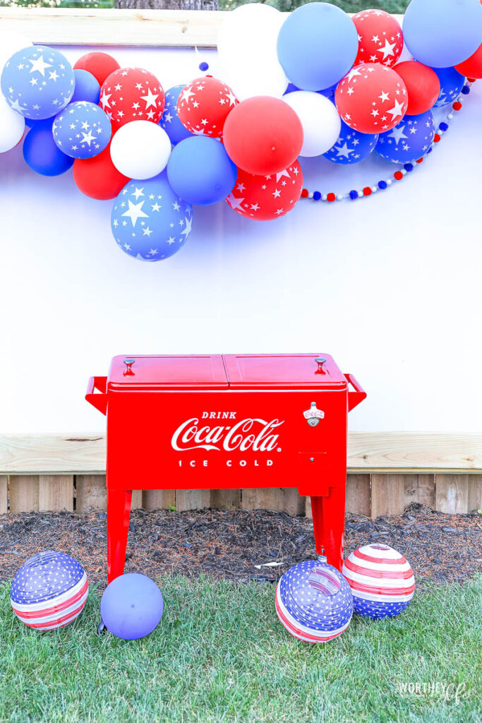Red, White and Blue Balloon Garland