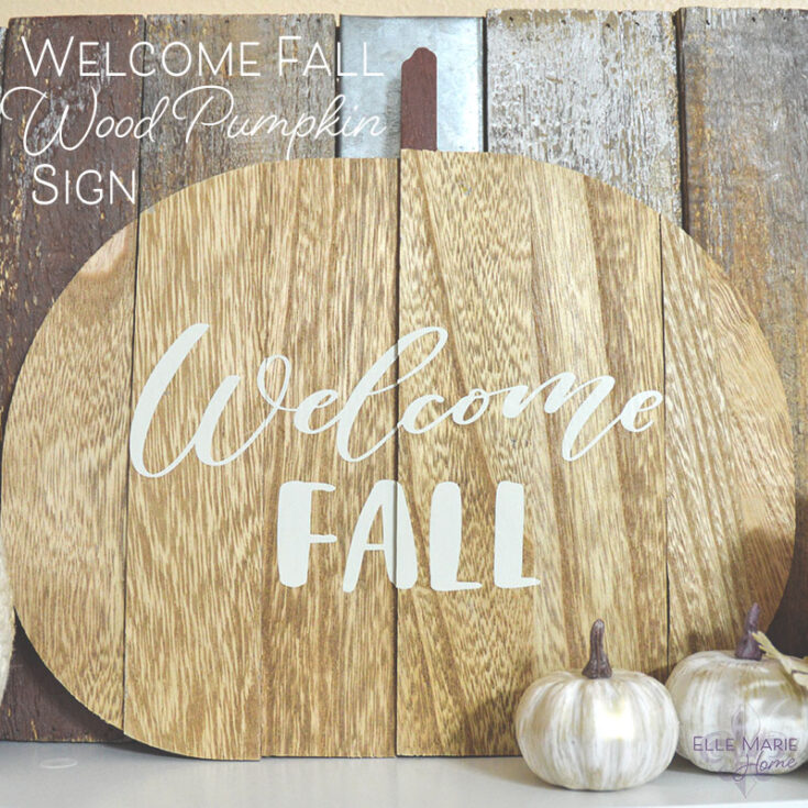 Image for Welcome Fall Wood Pumpkin Sign