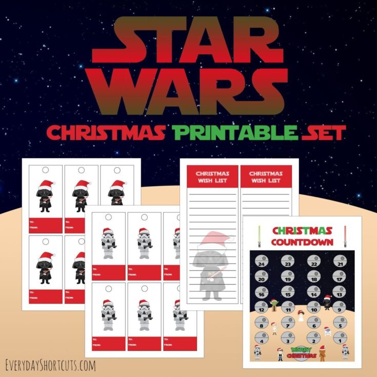 Image for Star Wars Themed Christmas Printable Set