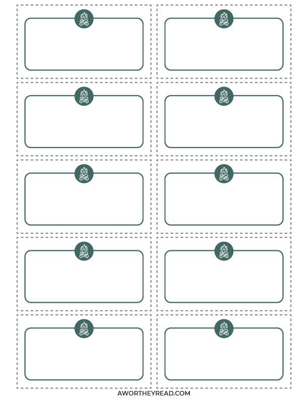 blank camping charades printable