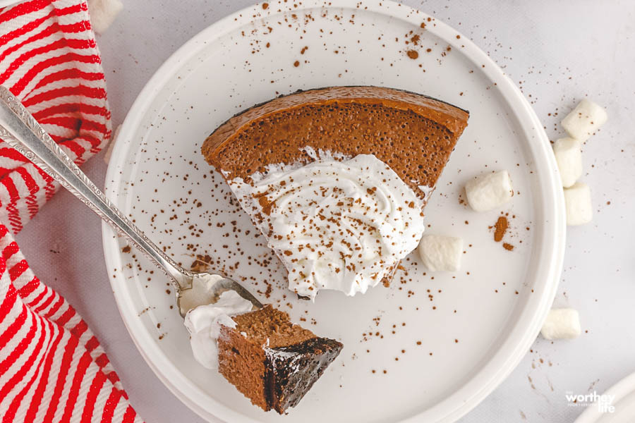 bite of cake on plate