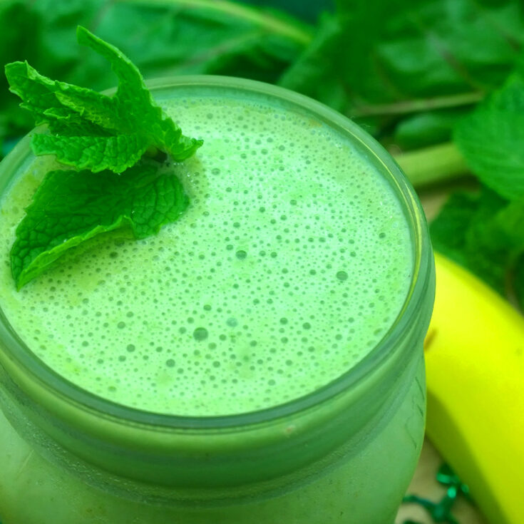 Image for Vegan Minty Shamrock Smoothie with Beet Greens and Banana