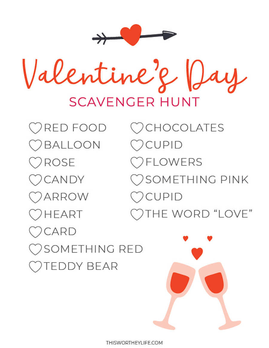 valentine's day scavenger hunt printable