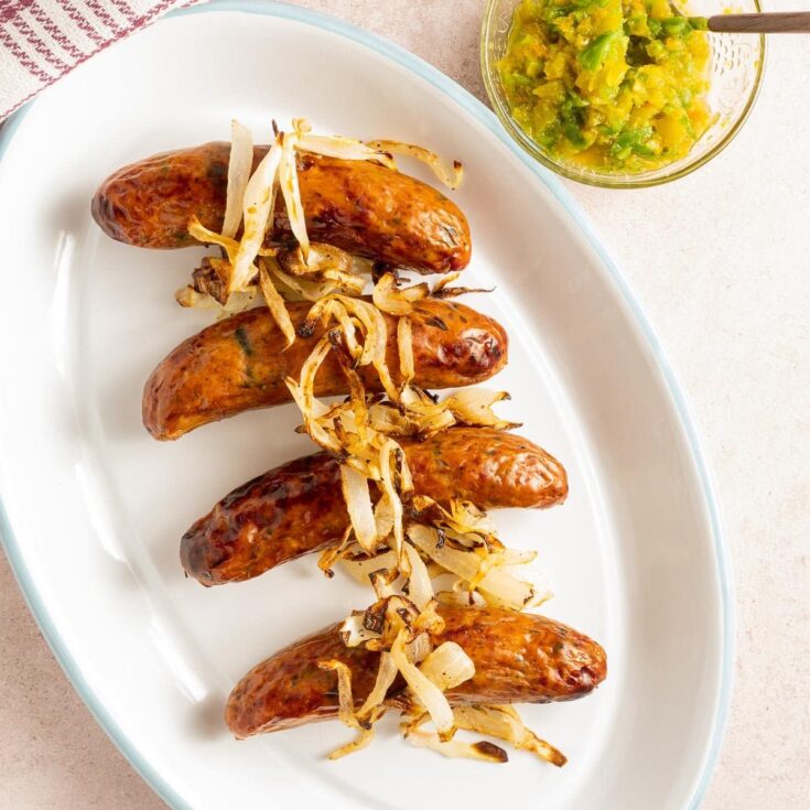 Image for Air Fryer Chicken Sausage with Onions