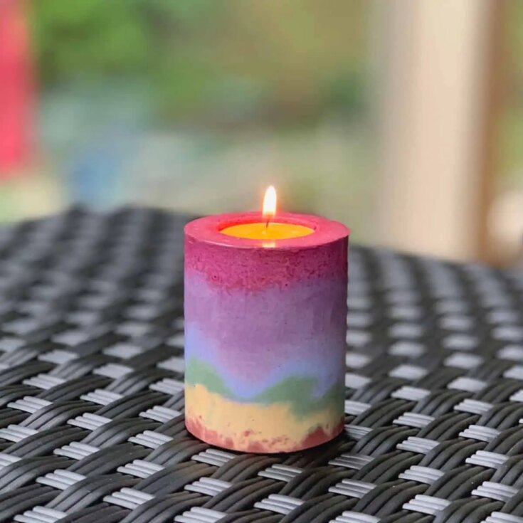 Image for Rainbow Colored Concrete Candle Holder (Step by Step)