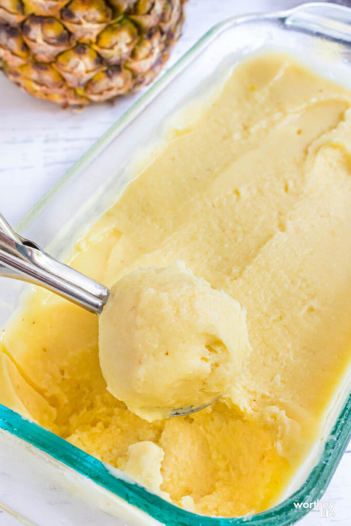 No-Churn Pineapple Ice Cream