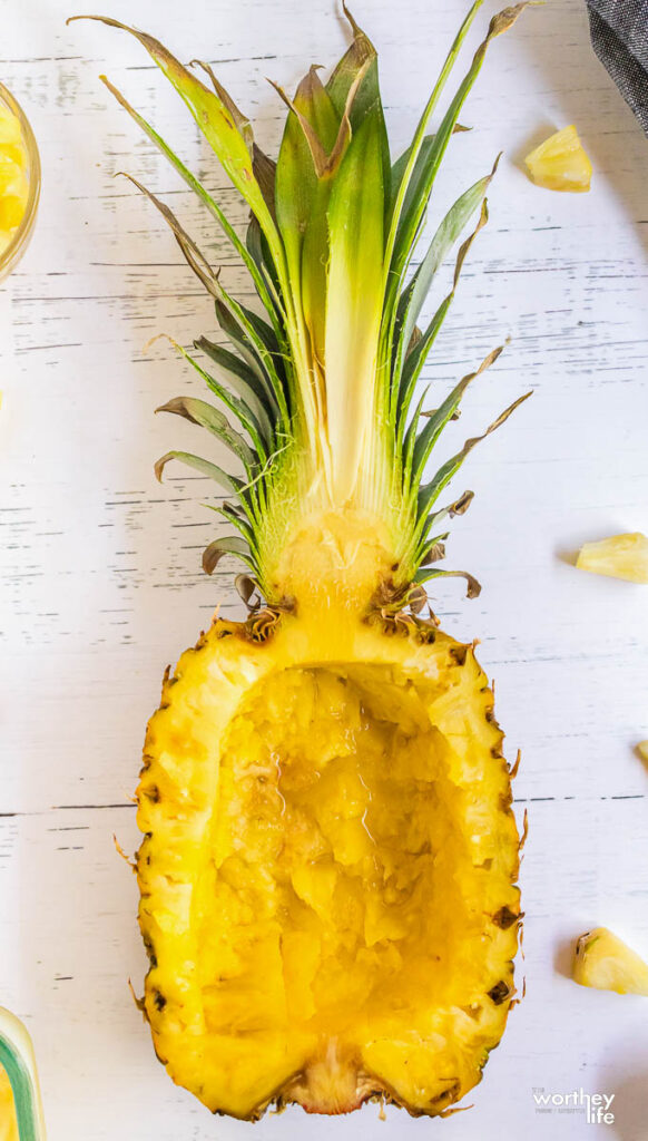 Hallowed fresh pineapple