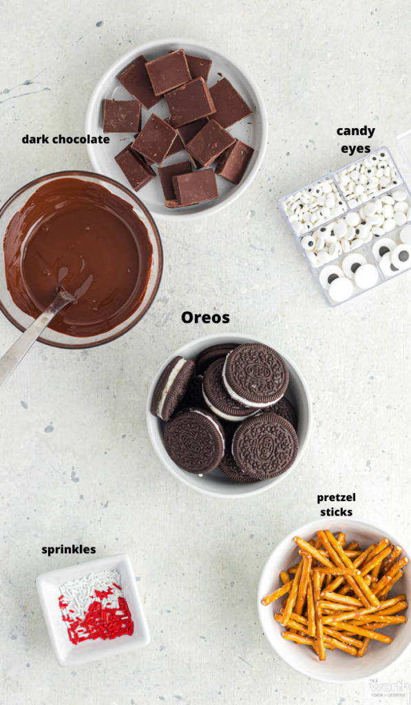 Ingredients for Oreo Spiders- Halloween Treat
