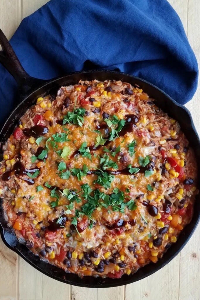 One Pan Pork & Rice Skillet