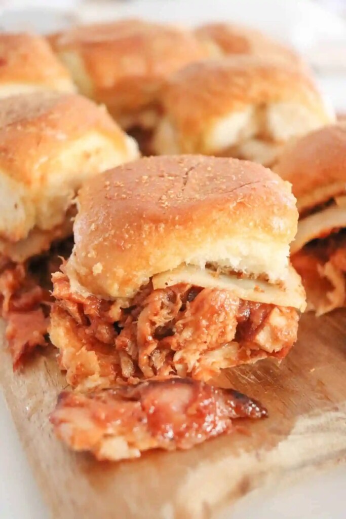 Shredded Pork Sliders With Gouda & Hawaiian Rolls