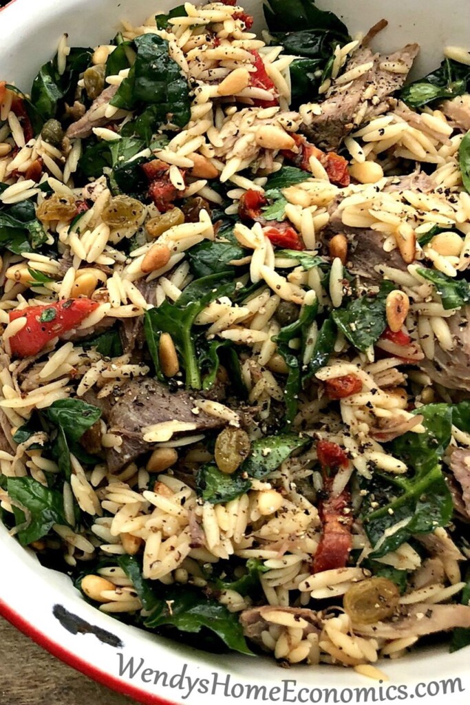 Pulled Pork Orzo Italian Salad