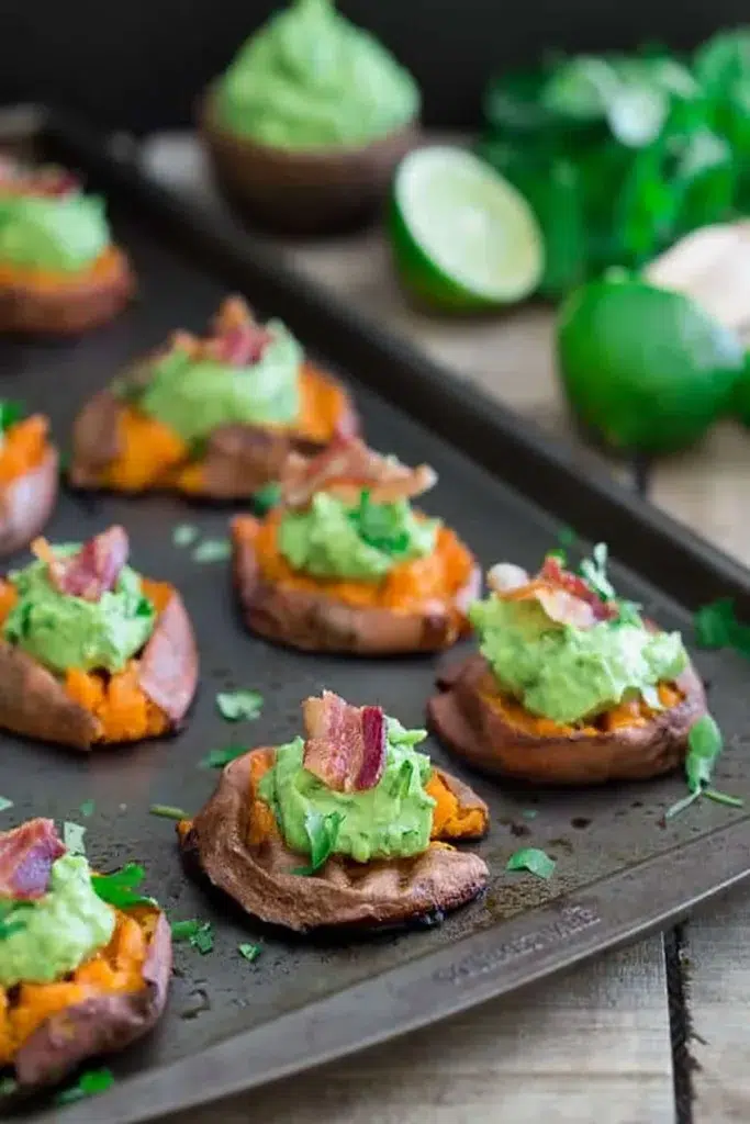 Smashed Sweet Potato Guacamole Bites&nbsp;