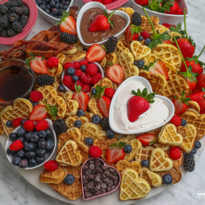 Heart Waffles for Valentine's Day