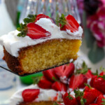 Lemon Olive Oil Cake recipe with Strawberries and Whipped Cream