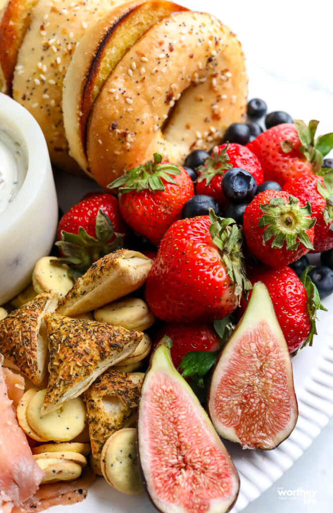 fresh figs, strawberries and items to put on a breakfast board
