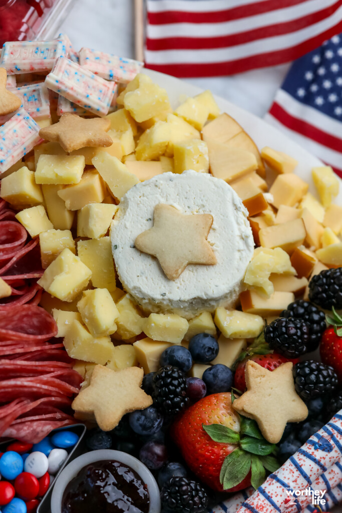 cubed cheese for a charcuterie board