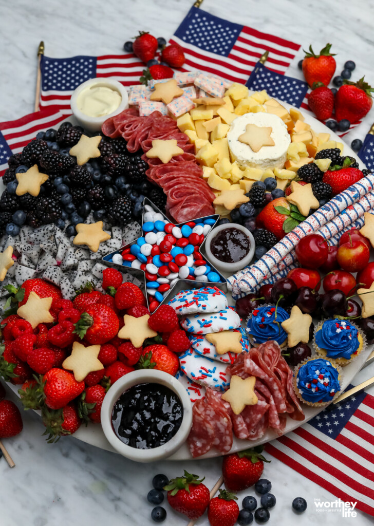 red white blue grazing board