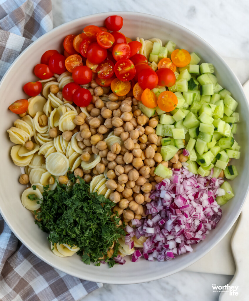 How to Make A Mediterranean Chickpea Pasta Salad