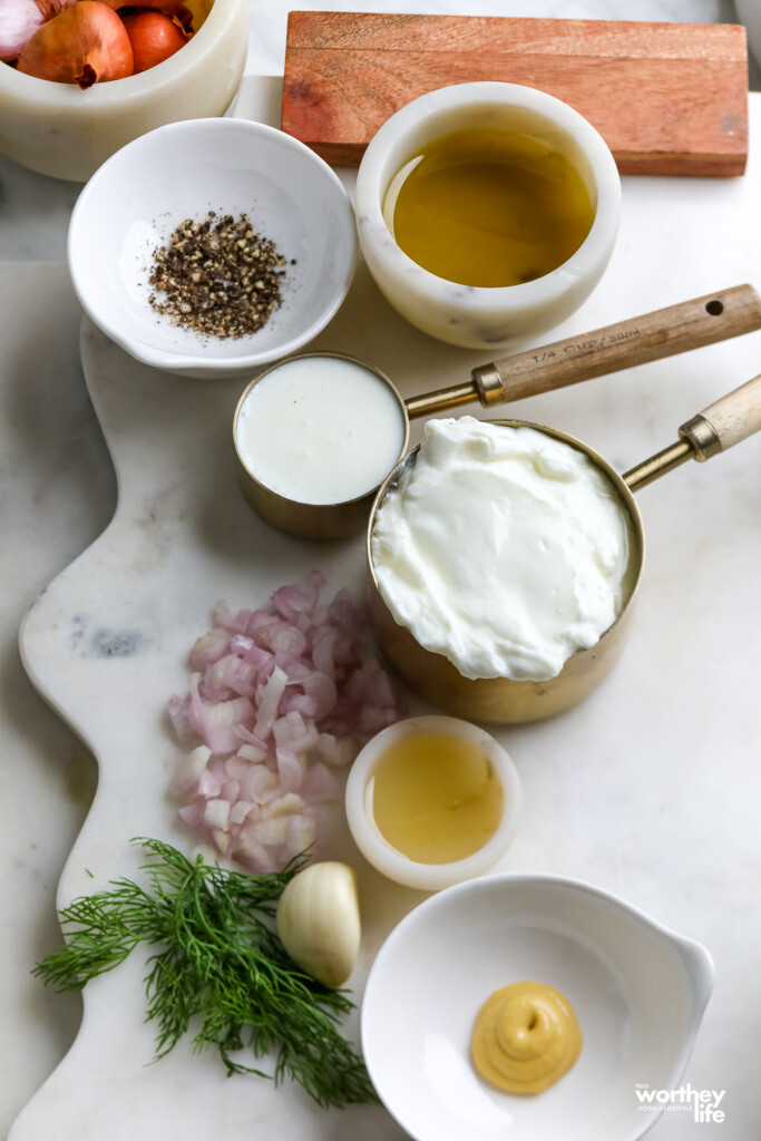 ingredients to make a Buttermilk & Yogurt Dressing