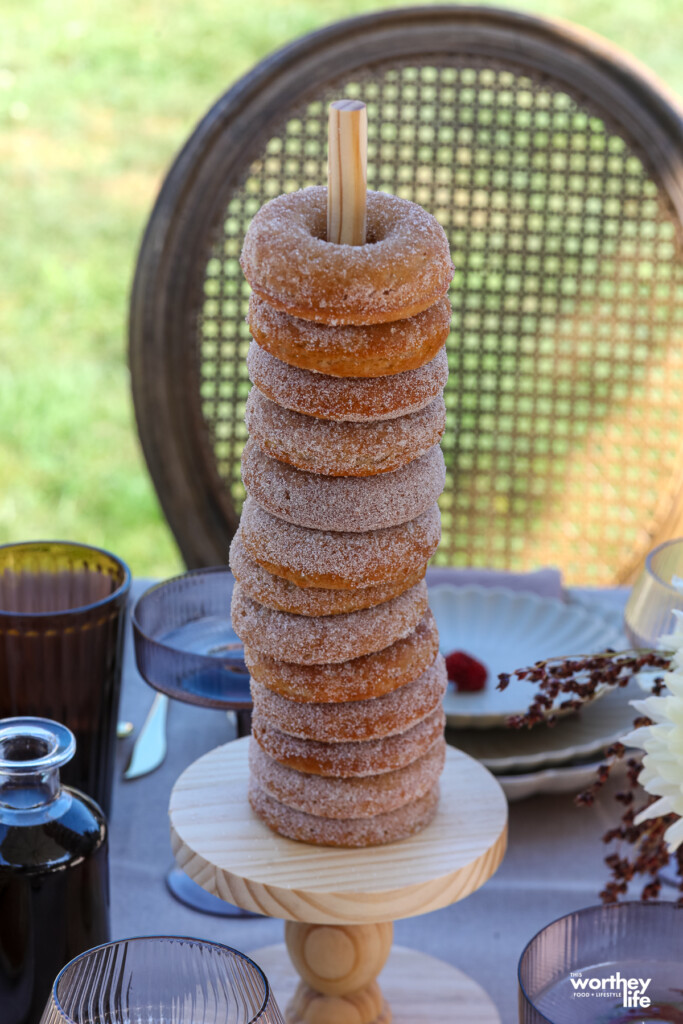 stacks of spiced apple cider donuts