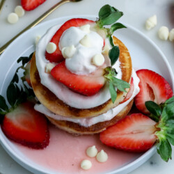 mini strawberry shortcake pancakes