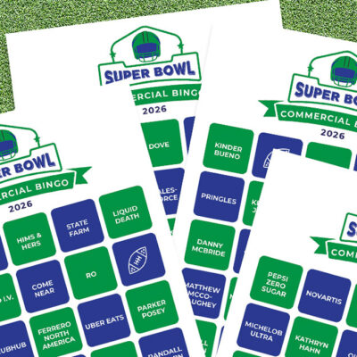 2026 Super Bowl Bingo Printable For Commercials