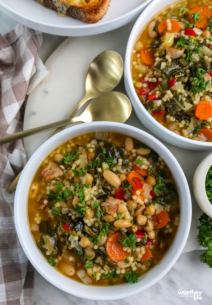 Couscous Chickpea Cannellini Bean Soup