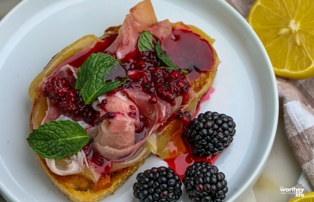 toasted sourdough prosciutto lemon curd appetizer