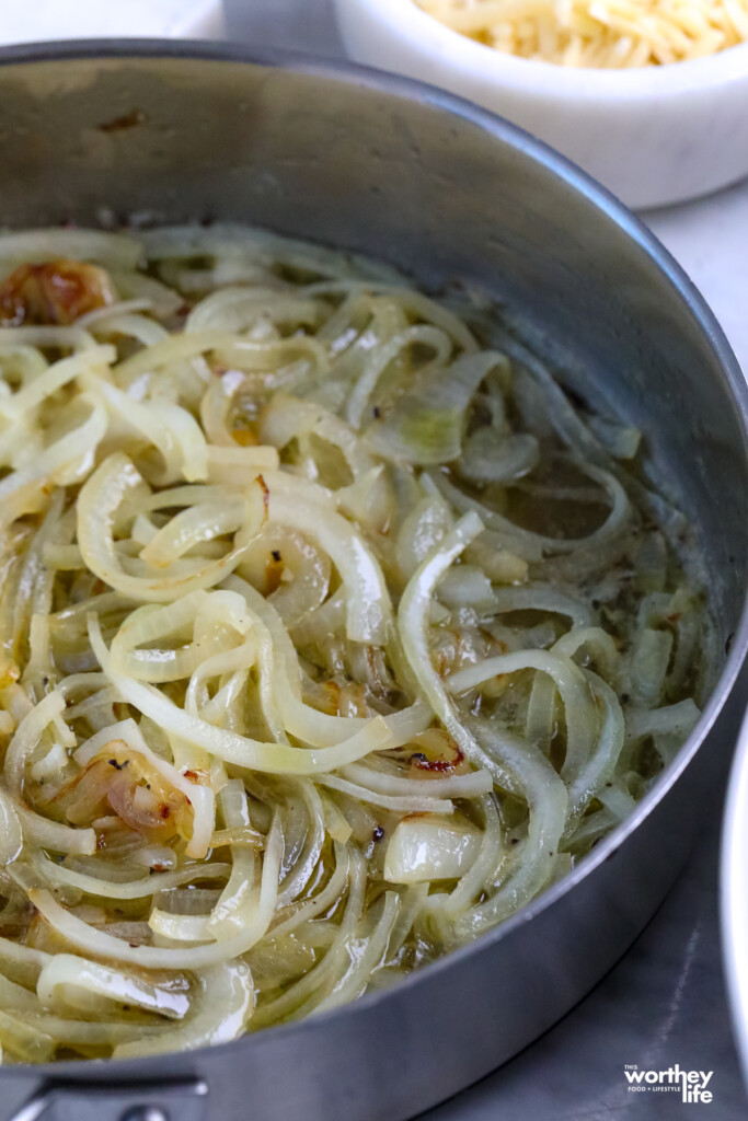 carmelized onions in a skillet